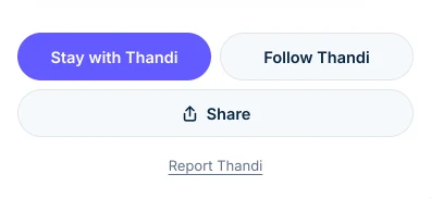 The buttons under a rider on Windline's live page: Stay with, Follow, Share, and Report at the bottom